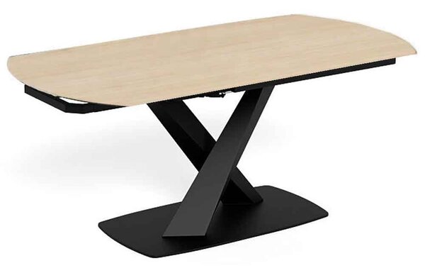 Marina Large Ceramic Extending Dining Table With Steel Base - Marona Sand