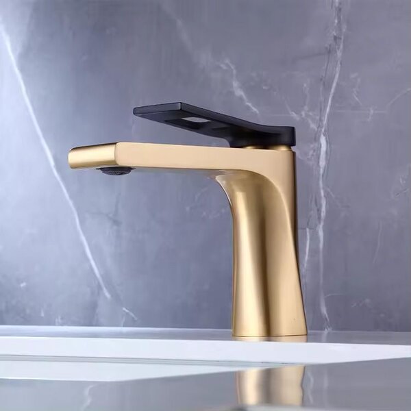 Bathroom faucet REA Soul Gold mat black low