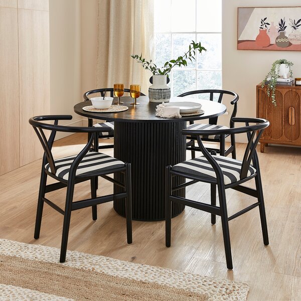 Lara Dining Chair, Painted Stripe