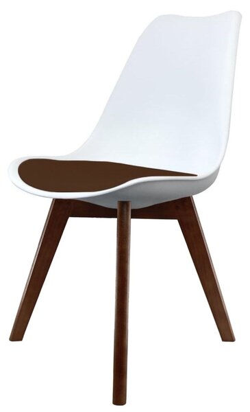 Fusion Living Soho White Plastic Dining Chair with Squared Legs