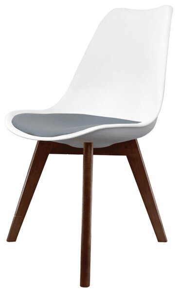 Fusion Living Soho White Plastic Dining Chair with Squared Legs