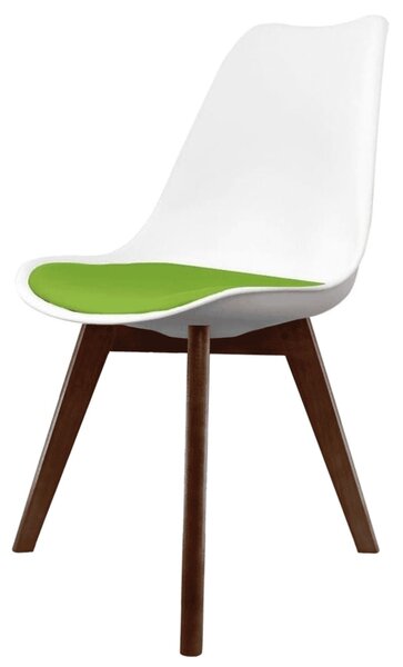 Fusion Living Soho White Plastic Dining Chair with Squared Legs