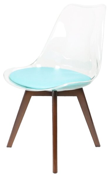 Fusion Living Soho Clear Plastic Dining Chair with Squared Legs