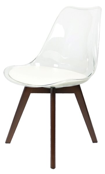 Fusion Living Soho Clear Plastic Dining Chair with Squared Legs