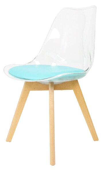 Fusion Living Soho Clear Plastic Dining Chair with Squared Legs