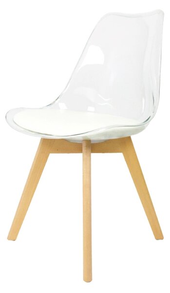 Fusion Living Soho Clear Plastic Dining Chair with Squared Legs