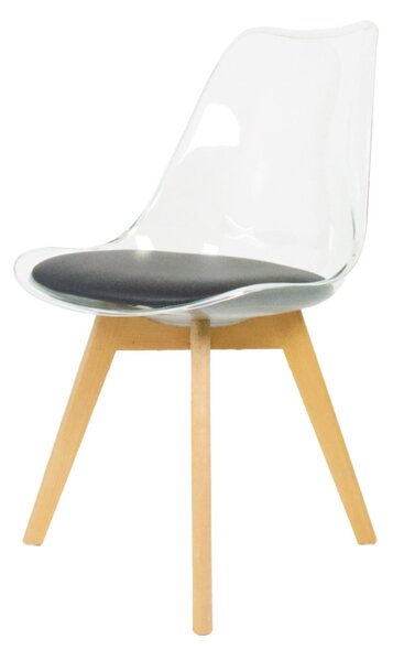 Fusion Living Soho Clear Plastic Dining Chair with Squared Legs