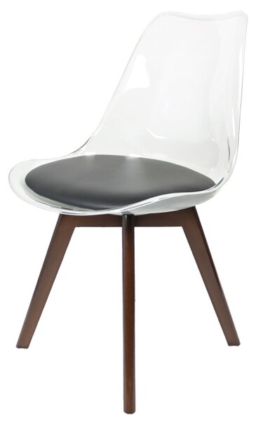 Fusion Living Soho Clear Plastic Dining Chair with Squared Legs