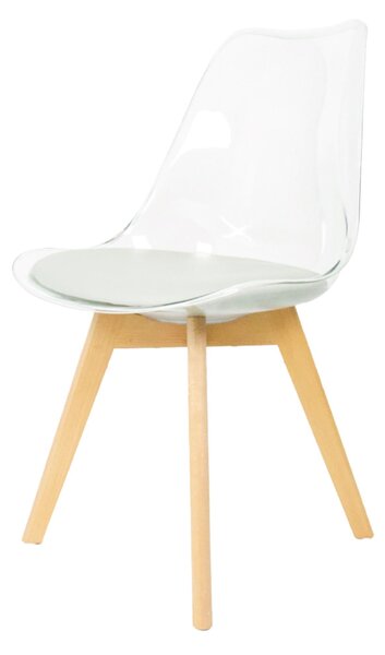 Fusion Living Soho Clear Plastic Dining Chair with Squared Legs