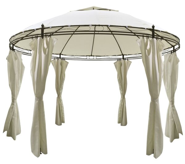 Round Gazebo with Curtains 3.5 x 2.7 m