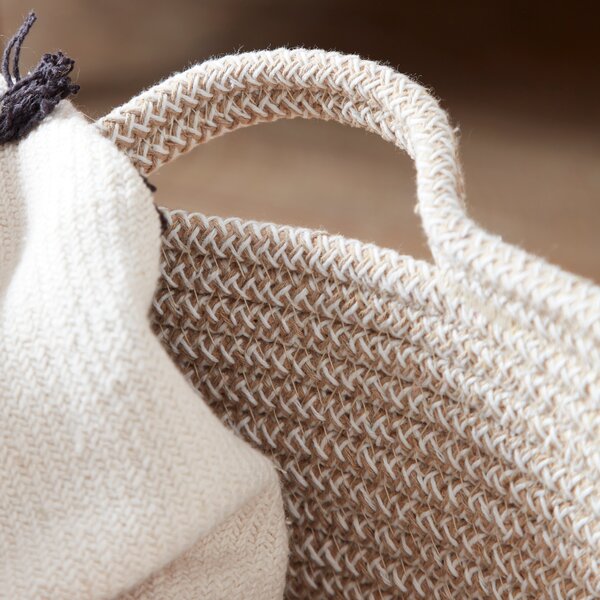 Jupiter Large Woven Fabric Basket with Handles