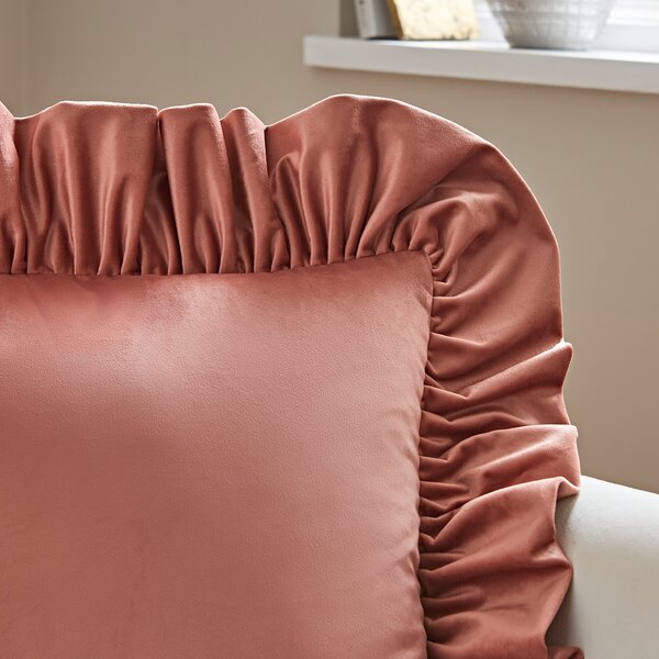 Recycled Velour Oversized Frill Square Cushion