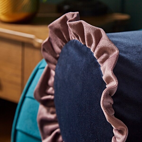 Frilled Contrast Bolster Cushion