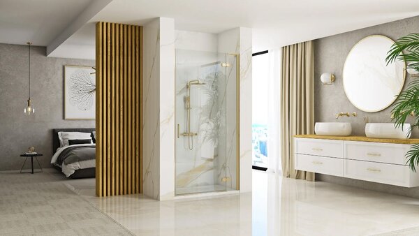 Shower doors Rea Hugo 80 Gold Brush + profil
