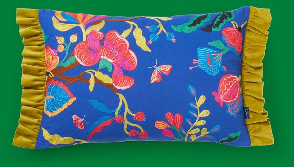 Sophie Robinson Forgotten Garden Crewel Cotton Cushion