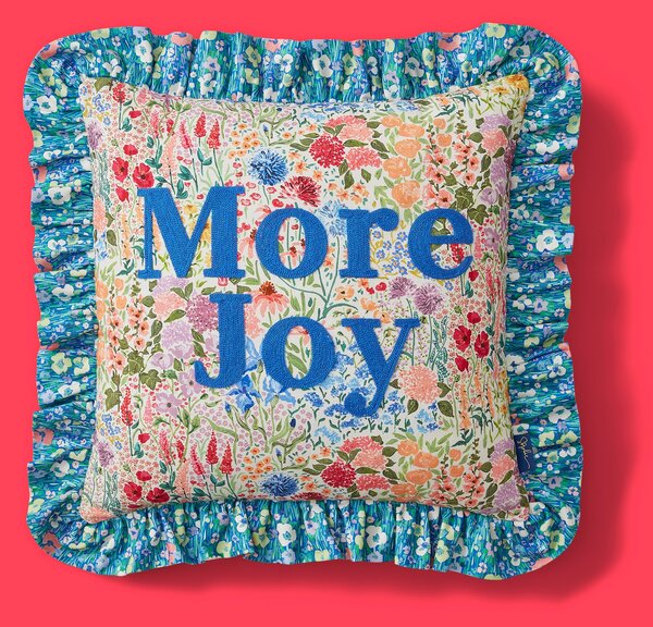 Sophie Robinson More Joy Embroidered Cotton Cushion