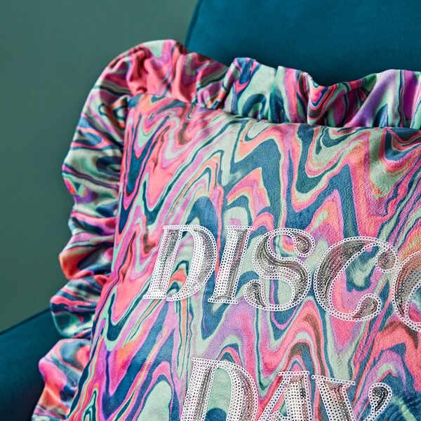 Disco Day Frilled Cushion