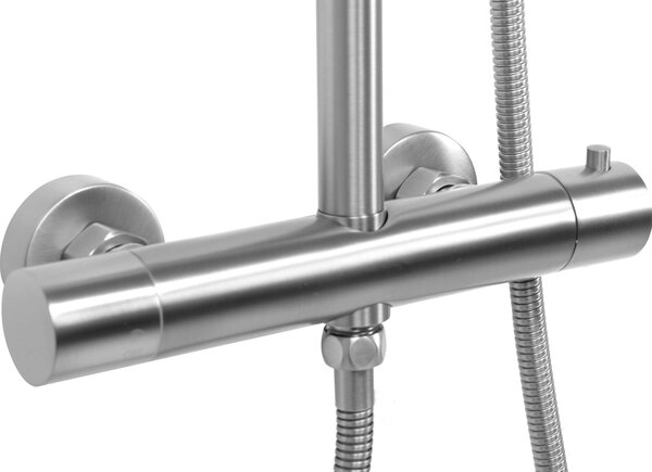 Shower set with thermostatic mixer REA VINCENT NICKEL BRUSH INOX