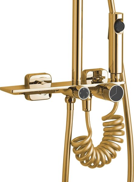 Shower set REA HELIX Gold