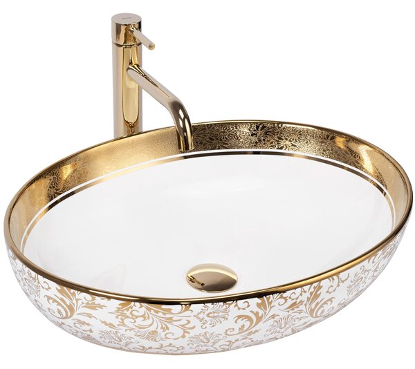 Countertop washbasin Rea Margot White/Gold