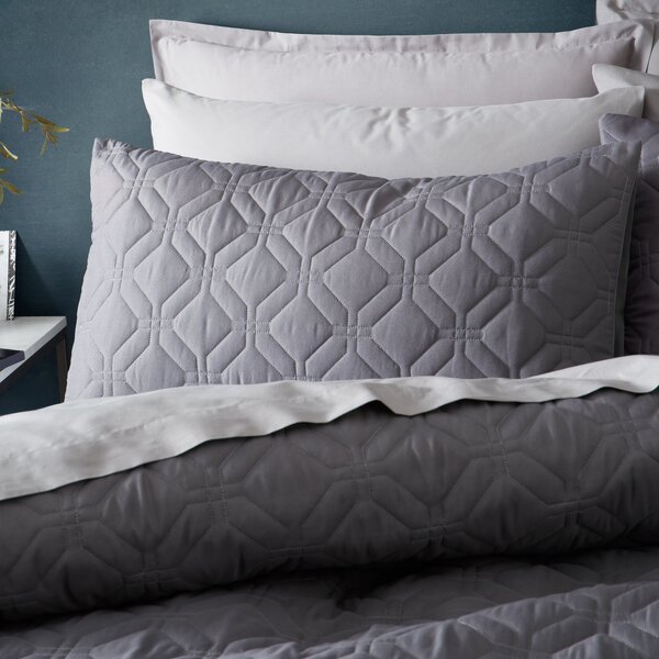 Quilted Geometric Duvet Cover and Pillowcase Set