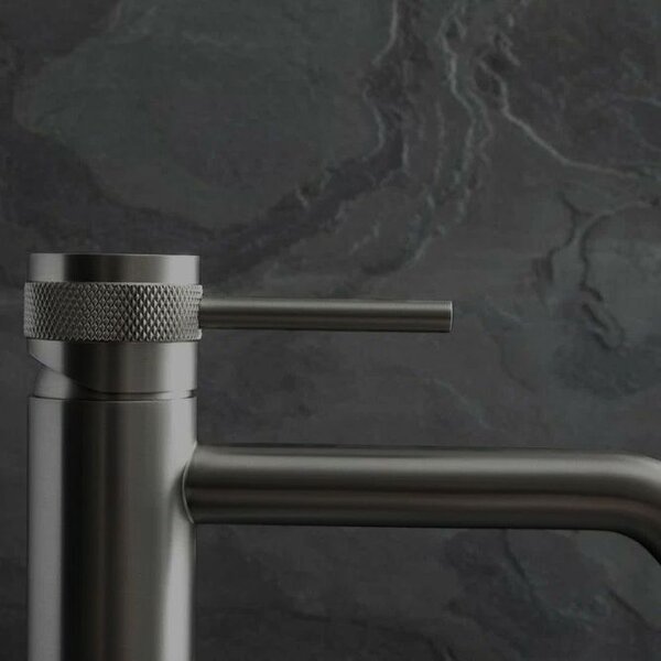 Bathroom faucet Rea Lungo Grip Gun Grey low