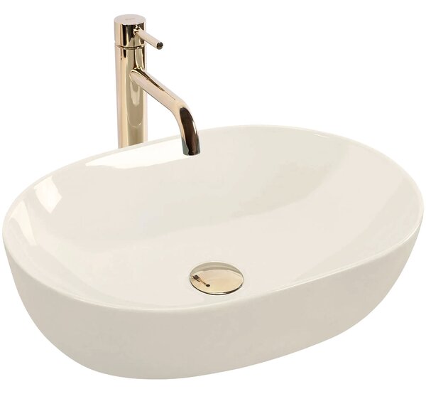 Countertop washbasin Rea LISA ECRU SHINY