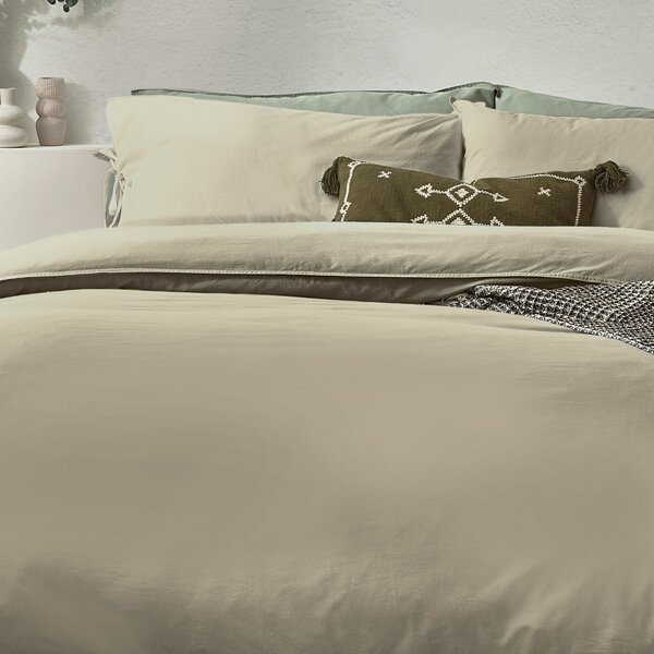 Riviera Yard Mallow Bow Tie Cotton Duvet Cover & Pillowcase Set