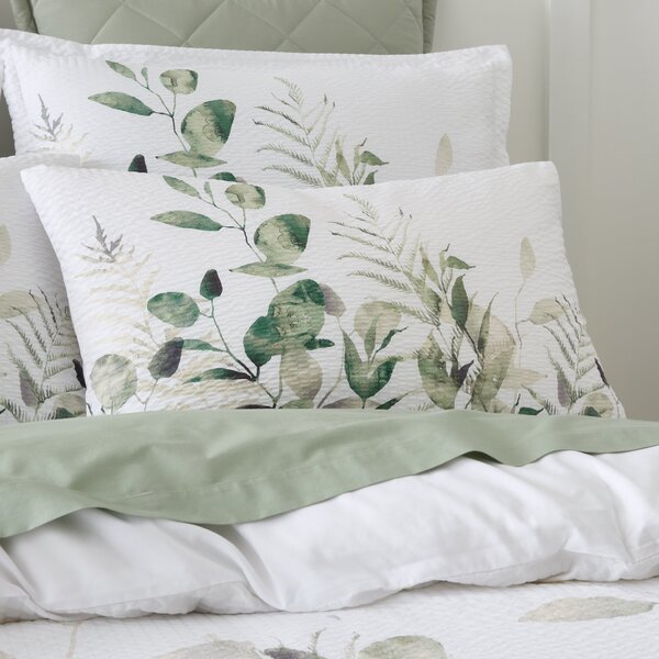 Foliage Seersucker Duvet Cover and Pillowcase Set