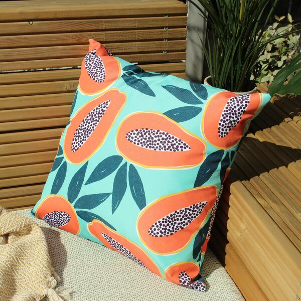 Papaya Outdoor 43cm x 43cm Filled Cushion Aqua