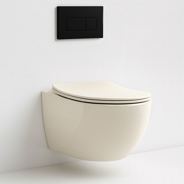 Toilet bowl REA Carlo Mini Rimless Ecru