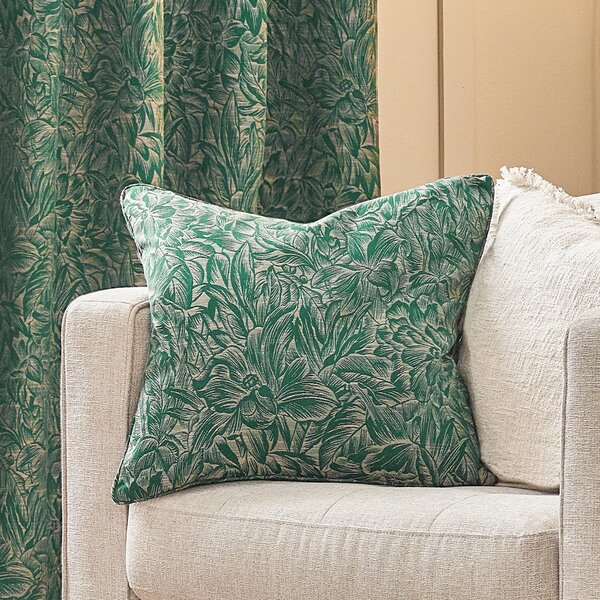 Grantley Jacquard Piped 50cm x 50cm Filled Cushion Emerald