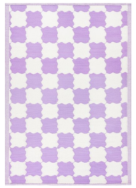 Check Outdoor Indoor 100% Recycled 120cm x 180cm Rug Lilac