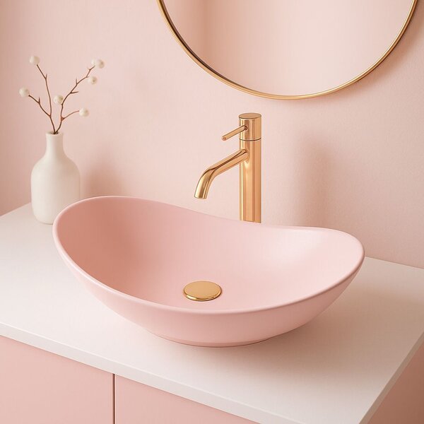 Countertop Basin Rea Royal Powder Pink Matt