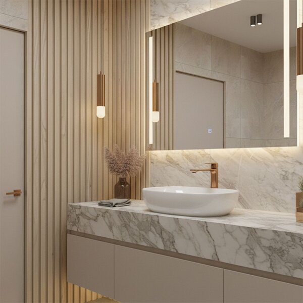 Bathroom faucet Rea Drop Brush Copper High