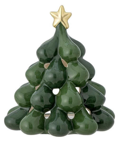 Bloomingville Elof tealight holder Christmas tree 13.5 cm Green