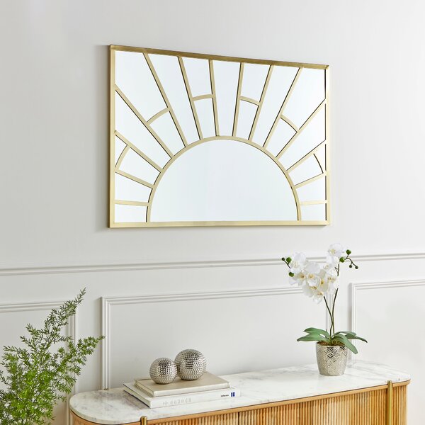 Sun Rays Over Mantel Wall Mirror Gold