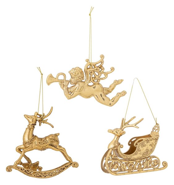 Bloomingville Anisa Christmas ornaments 3 pieces Brass