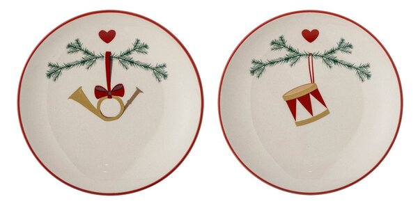 Bloomingville Yule plate Ø16 cm 2-pack White