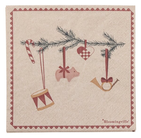 Bloomingville Yule paper napkins 33x33 cm 20-pack Multi