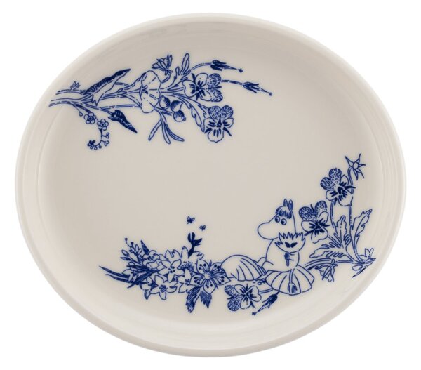 Arabia Moomin Haru oval plate 16 cm Blue-white