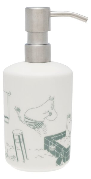 Arabia Moomin soap dispenser Bath time green-white