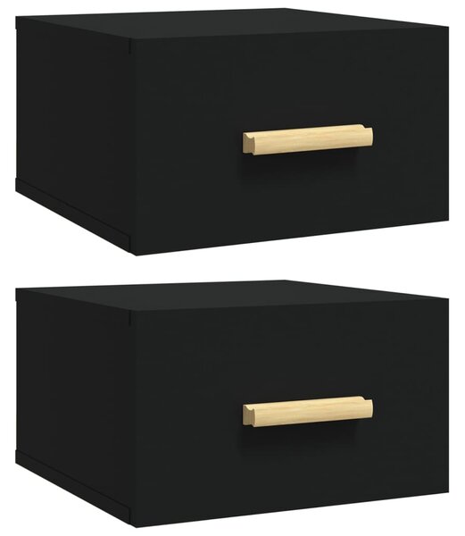 Wall-mounted Bedside Cabinets 2 pcs Black 35x35x20 cm