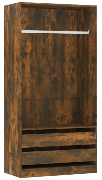 Wardrobe Smoked Oak 100x50x200 cm Engineered Wood