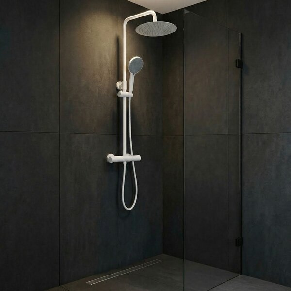 Shower set without spout with thermostat Rea Lungo White