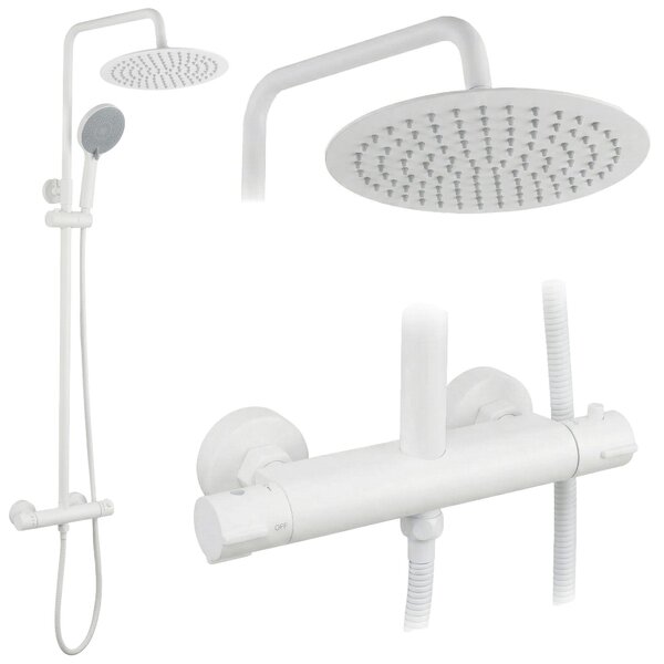 Shower set without spout with thermostat Rea Lungo White