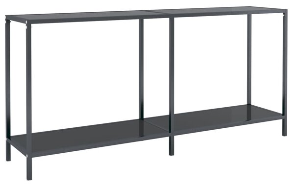 Console Table Black 160x35x75.5 cm Tempered Glass