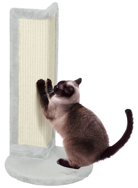 PawHut 56cm Corner Cat Scratching Post with Sisal Scratching Pad, Grey Aosom UK