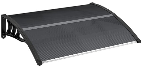 Outsunny Waterproof Outdoor Door Canopy Awning, Window Rain Shelter Cover, Front/Back Door Porch, Black, 100 x 80cm Aosom UK