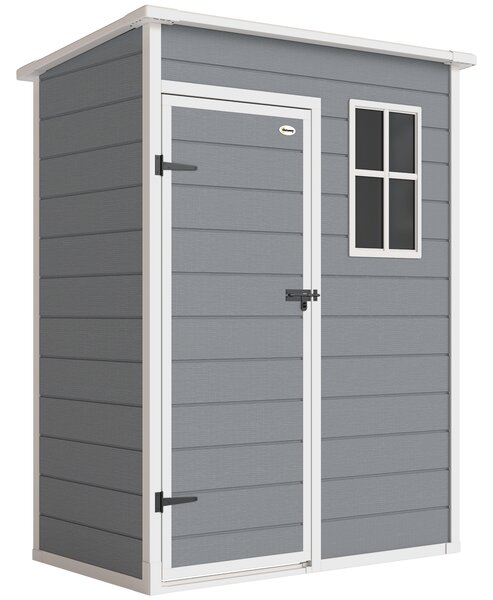 Outsunny 5x3 Storage Shed, Garden Shed Lockable Door With Window and Vent for Outdoor Storage, Grey Aosom UK